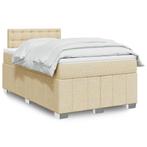vidaXL Boxspring met matras stof crèmekleurig 120x200 cm, Verzenden, Nieuw