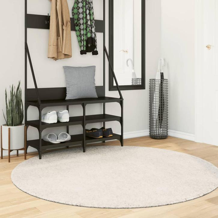 vidaXL Vloerkleed ISTAN hoogpolig glanzend Ø 160 cm, Huis en Inrichting, Stoffering | Tapijten en Vloerkleden, Nieuw, Verzenden