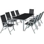 tectake Aluminium zitgroep 8+1 - zilver, Tuin en Terras, Verzenden, Nieuw