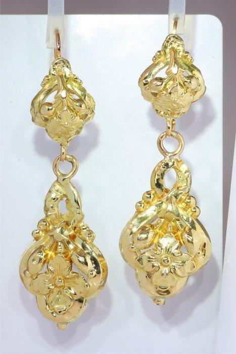 Boucles doreilles - 18 carats Or jaune - Vintage ancien, Handtassen en Accessoires, Oorbellen