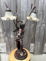 Naar Auguste Moreau - Staande lamp - Brons, Glas - Tafellamp, Antiek en Kunst