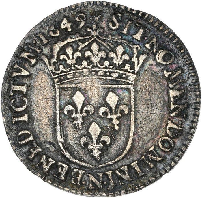 Frankrijk. Louis XIV (1643-1715). 1/12 Écu 1649-N,, Postzegels en Munten, Munten | Europa | Euromunten