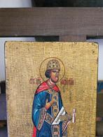 Icône - Hl. Konstantin - Bois - Peint à la main - 16,5 x 33, Antiek en Kunst