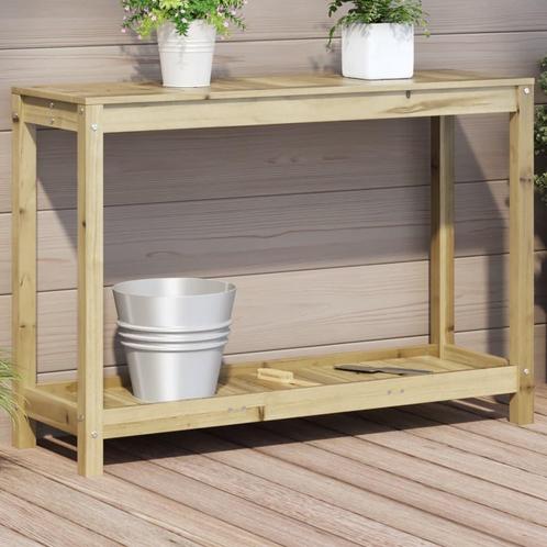 vidaXL Oppottafel met schap 108x35x75 cm geïmpregneerd, Tuin en Terras, Bloembakken en Plantenbakken, Nieuw, Verzenden