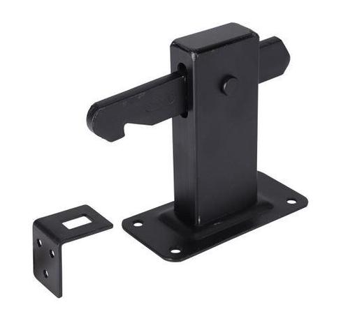 Deurvastzetter met vloerplaat 120 x 67 x 7 mm zwart, Doe-het-zelf en Bouw, Hang- en Sluitwerk, Klink of Kruk, Nieuw, Overige materialen
