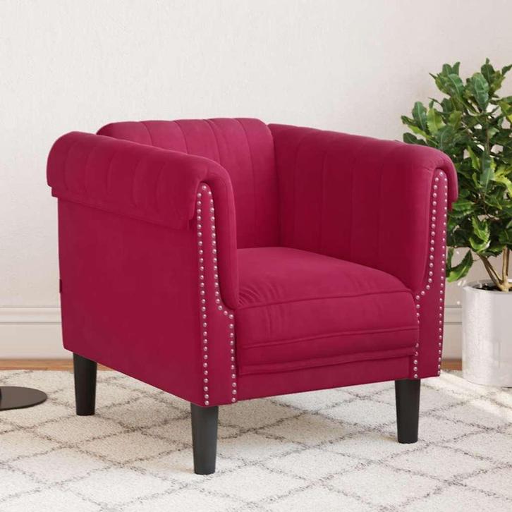 vidaXL Fauteuil fluweel wijnrood, Maison & Meubles, Canapés | Salons, Envoi