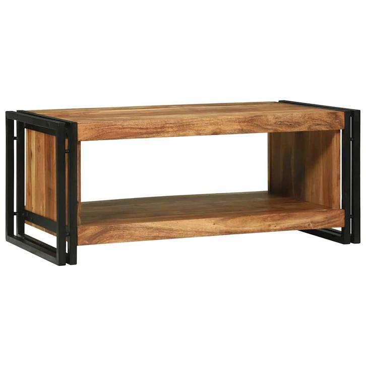vidaXL Salontafel Bruin 90 x 50 x 38 cm Massief Acacia Hout, Huis en Inrichting, Tafels | Salontafels, Nieuw, Verzenden