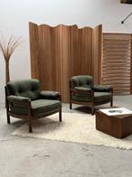 Fauteuil (2) - Eik, Textiel - Nieuw bekleed