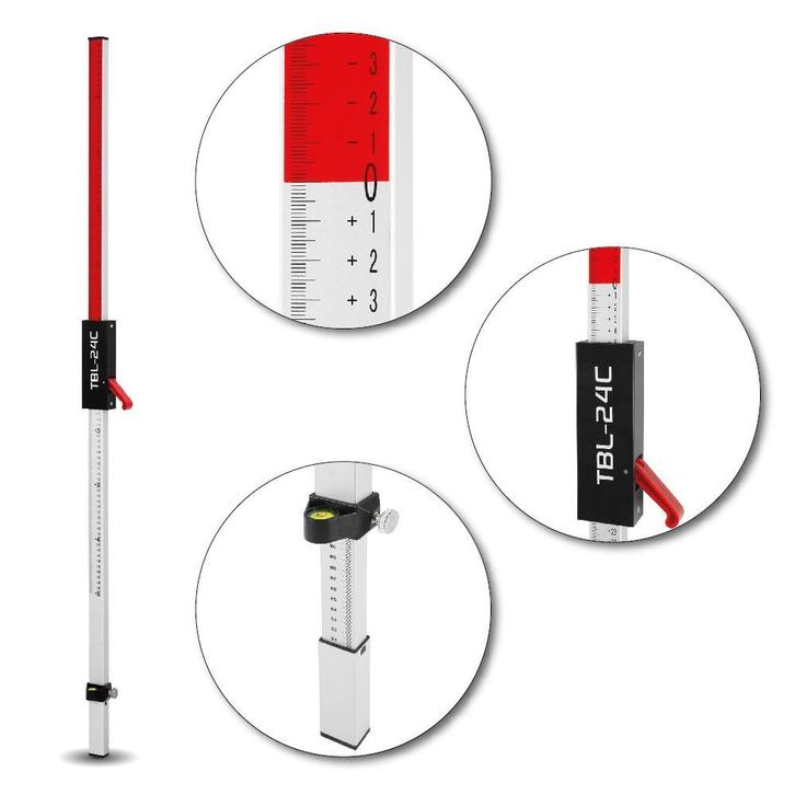 Nieuw! Laserbaak | Hoogtelat met klem of schroef! | 240cm, Doe-het-zelf en Bouw, Meetapparatuur, Nieuw, Ophalen of Verzenden