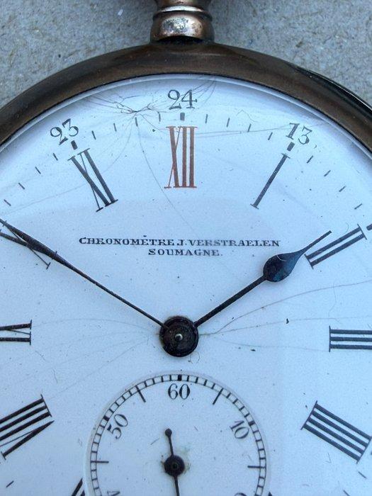 Antiek zilveren zakhorloge Chronomètre J. Verstraelen -, Handtassen en Accessoires, Horloges | Heren