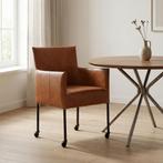 Leren eetkamerstoel Desire - Vintage Cognac (cognac) -, Nieuw, Leer, Ophalen of Verzenden, Bruin
