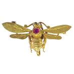 Victorian anno 1890, Bee - Broche - 18 karaat Geel goud