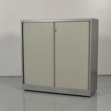 Roldeurkast Ahrend - Grijs - 120 x 120 cm - Wit topblad beschikbaar voor biedingen