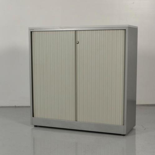 Roldeurkast Ahrend - Grijs - 120 x 120 cm - Wit topblad, Huis en Inrichting, Kasten | Roldeurkasten en Archiefkasten, Gebruikt