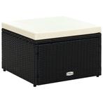 vidaXL Voetenbank/poef zwart 53x53x30 cm poly rattan, Verzenden, Nieuw