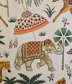 Aziatisch weefsel met kamelen en olifanten - Natuurlijk, Antiek en Kunst