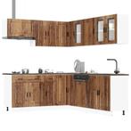 vidaXL 11-delige Keukenkastenset Porto bewerkt hout oud, Huis en Inrichting, Verzenden, Nieuw