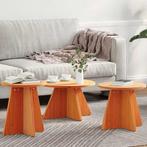vidaXL Salontafel 3 pcs Wasbruin 49 x 49 x 30 cm Massief, Verzenden, Nieuw