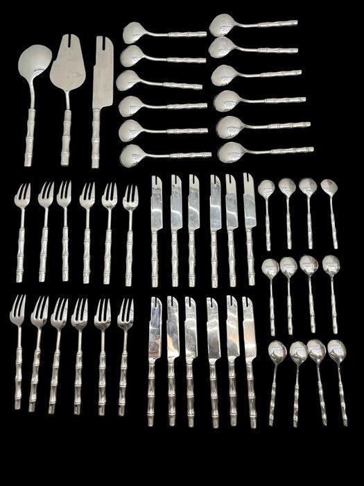 Bestekset (51) - bamboe - Metaal - La San Marco, Antiquités & Art, Antiquités | Meubles | Tables