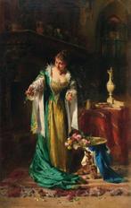 Johann Till (1827 - 1894) - Collecting a bouquet, Antiquités & Art