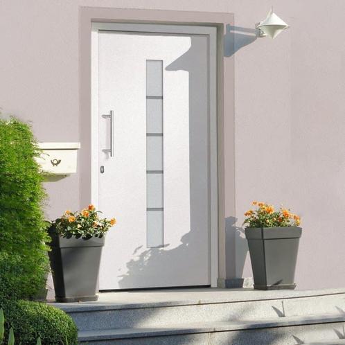 vidaXL Voordeur 110x210 cm aluminium en PVC wit, Doe-het-zelf en Bouw, Deuren en Vliegenramen, Nieuw, Verzenden