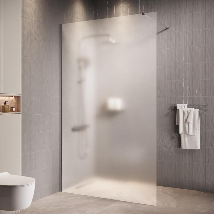 Douchewand Florida 100 x 200 cm Chroom – Inloopdouche 8 mm, Doe-het-zelf en Bouw, Sanitair, Nieuw, Verzenden