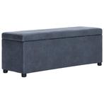 vidaXL Bankje met opbergvak 116 cm kunstsuède grijs, Verzenden, Nieuw