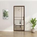 Stalen taatsdeur Brons 6 Vlaks Helder glas Luxe design, 80 tot 100 cm, Overige typen, Nieuw, Metaal