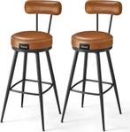 2x Barkruk met draaibare stoel - met rugleuning - metaal, Verzenden, Nieuw