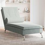 vidaXL Massage chaise longue met bolster fluweel lichtgrijs, Verzenden, Nieuw