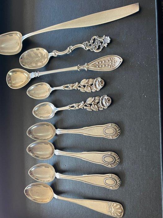 Lepel (9) - .800 zilver, .830 zilver, .925 zilver - 9, Antiek en Kunst, Antiek | Zilver en Goud