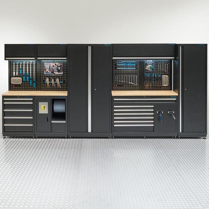 Datona Werkplaatsinrichting PREMIUM met eiken werkblad -, Doe-het-zelf en Bouw, Werkbanken, Ophalen of Verzenden