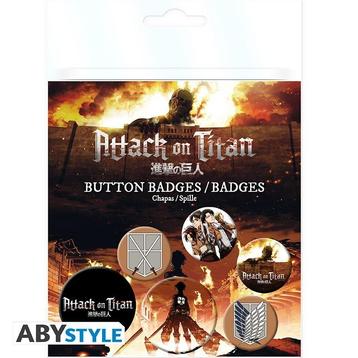 Attack on Titan Characters Badge Pack (6x), Ophalen of Verzenden