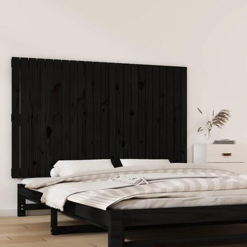 vidaXL Tête de lit murale Noir 147x3x90 cm Bois massif, Maison & Meubles, Chambre à coucher | Lits, Neuf, Envoi