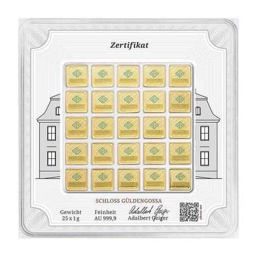 25 grammes - Or .999 - Geiger Edelmetalle - Scellé & avec, Postzegels en Munten, Edelmetalen en Baren