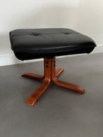 Ottoman - tabouret - Cuir, Bois dur - repose-pieds en cuir, Antiquités & Art