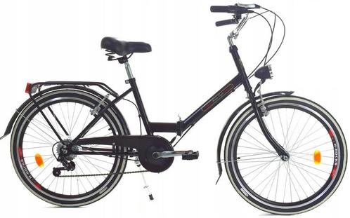 Vouwfiets 24 inch - 6 versnellingen - zwart, Fietsen en Brommers, Fietsen | Vouwfietsen, Nieuw, Ophalen of Verzenden