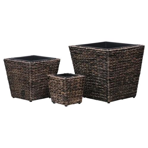 vidaXL Plantenbakken verhoogd 3 st waterhyacint bruin, Tuin en Terras, Bloempotten, Nieuw, Verzenden