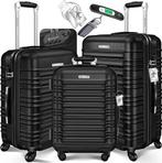 Kofferset - 3 delig - Trolley - Reiskofferset - Zwart - KESS, Handtassen en Accessoires, Koffers, Verzenden, Nieuw