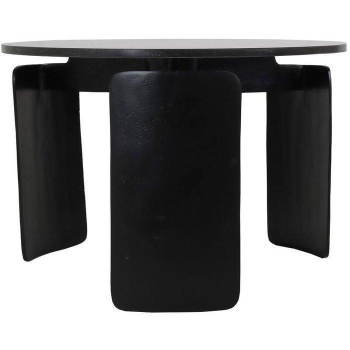 Bijzettafel - Aluminium, Marmer - Moderne zwarte tafel, Antiek en Kunst, Kunst | Designobjecten