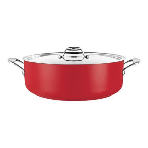 Kookpan met grepen RVS rood | 5,8 liter | Ø28x11(h)cmPujadas, Articles professionnels, Horeca | Équipement de cuisine, Envoi