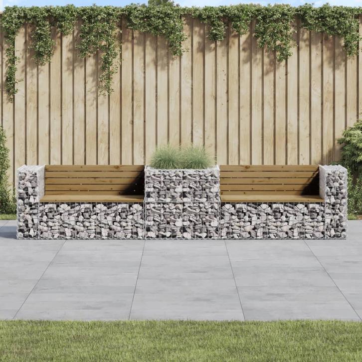 vidaXL Tuinbank met schanskorf geïmpregneerd grenenhout, Tuin en Terras, Tuinsets en Loungesets, Nieuw, Verzenden