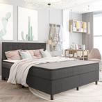 vidaXL Boxspring stof donkergrijs 180x200 cm, Huis en Inrichting, Slaapkamer | Bedden, Verzenden, Nieuw