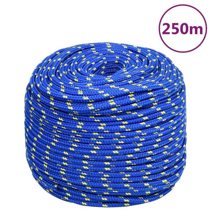 vidaXL Boottouw 8 mm 250 m polypropyleen blauw, Doe-het-zelf en Bouw, IJzerwaren en Bevestigingsmiddelen, Nieuw, Verzenden