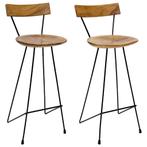 Barkrukken Massief Teak - 2 stuks | Tweede Kansje | 55% K..., Huis en Inrichting, 2 krukken, Verzenden, Nieuw, 90 cm of meer