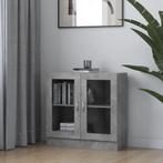 vidaXL Vitrinekast 82,5x30,5x80 cm bewerkt hout betongrijs, Verzenden, Nieuw