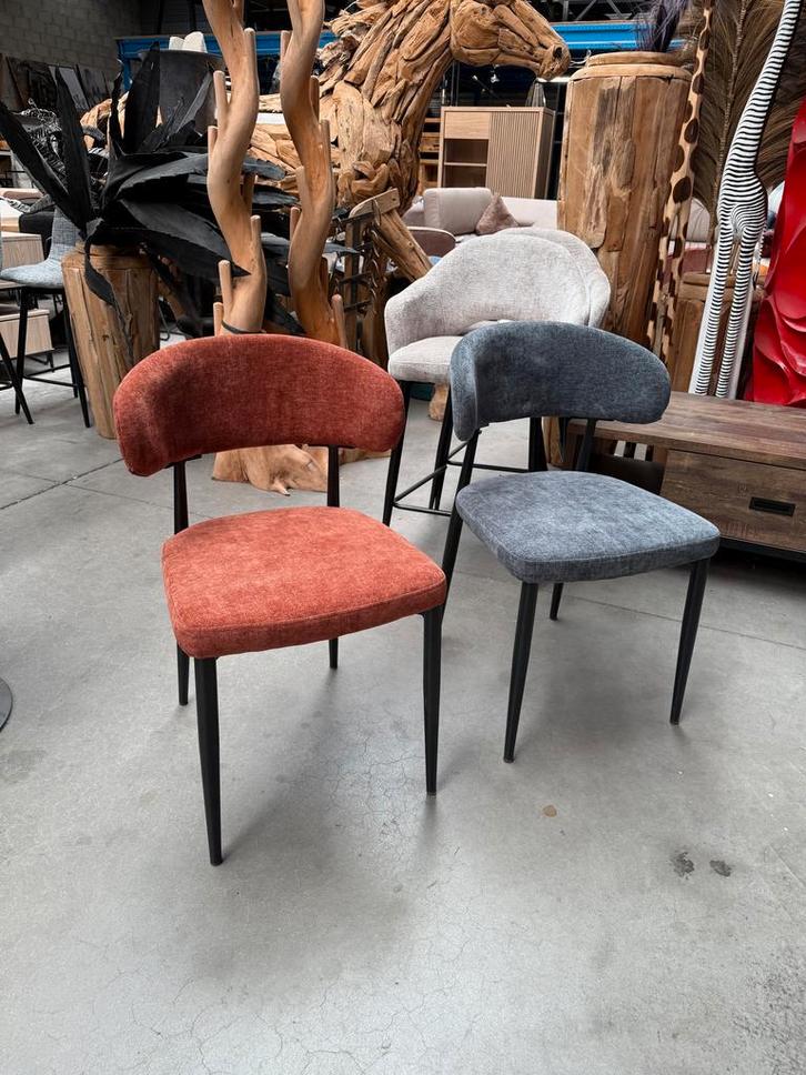 Sam eetkamerstoel, roest / antraciet stof (nieuw, A-keuze), Huis en Inrichting, Stoelen, Nieuw, Metaal, Stof