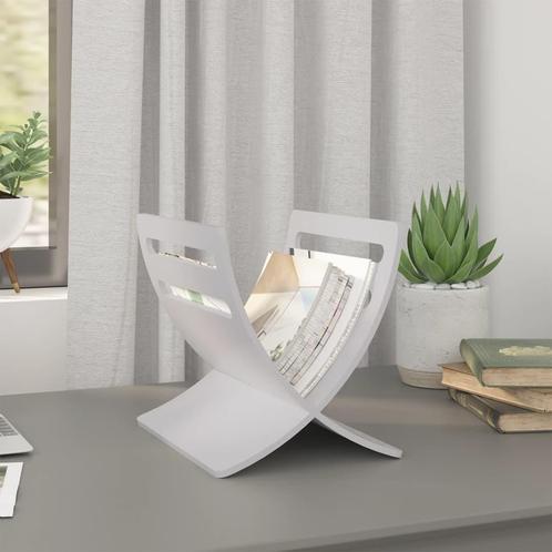vidaXL Tijdschriftenrek vloermodel hout wit, Huis en Inrichting, Woonaccessoires | Krantenbakken en Lectuurbakken, Nieuw, Verzenden