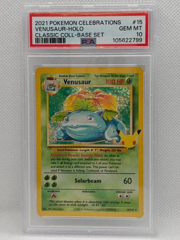 Pokémon - 1 Graded card - PSA 10 MINT Venusaur 15/102 - no