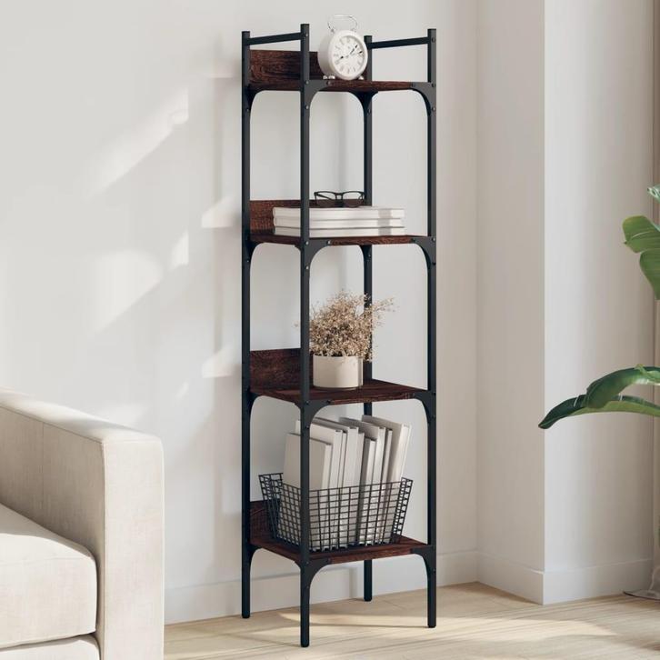 vidaXL Boekenkast 4-laags 35x30x138,5 cm bewerkt hout, Huis en Inrichting, Kasten | Boekenkasten, Nieuw, Verzenden